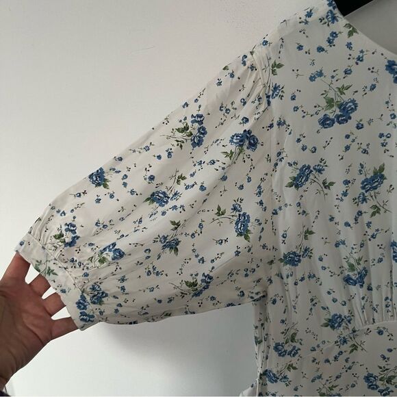 Faithfull the Brand White and Blue Floral Mini Dress - Picture 10 of 13